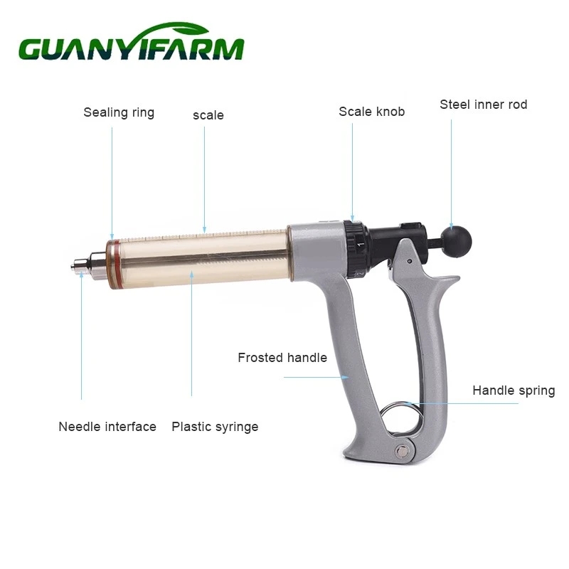 detail of veterinary syringe gun for poultry injection detail of veterinary syringe gun for poultry injection